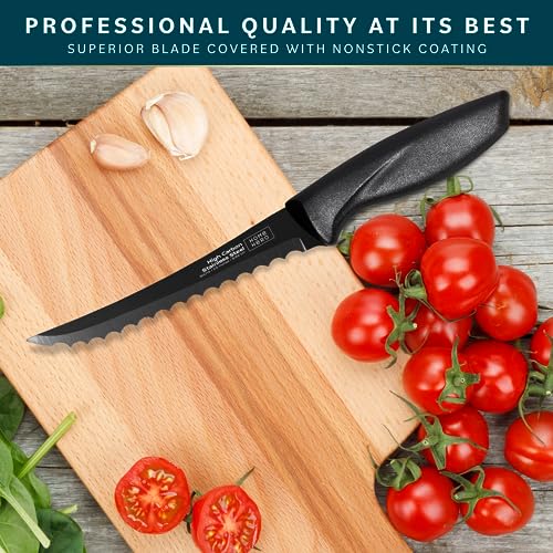 Home Hero 2 Pcs Tomato Knife with Sheath - High Carbon Stainless Steel Chopping Knife with Ergonomic Handle - Razor-Sharp Multi-Purpose Kitchen Knife for Chopping Vegetable and Cooking