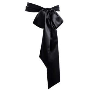 obmwang wedding satin sash belt for special occasion dress bridal sash 4'' wide double side, black