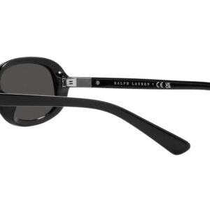 POLO RALPH LAUREN Womens Ph4198u Universal Fit Oval Sunglasses, Shiny Black/Dark Grey, 53 mm