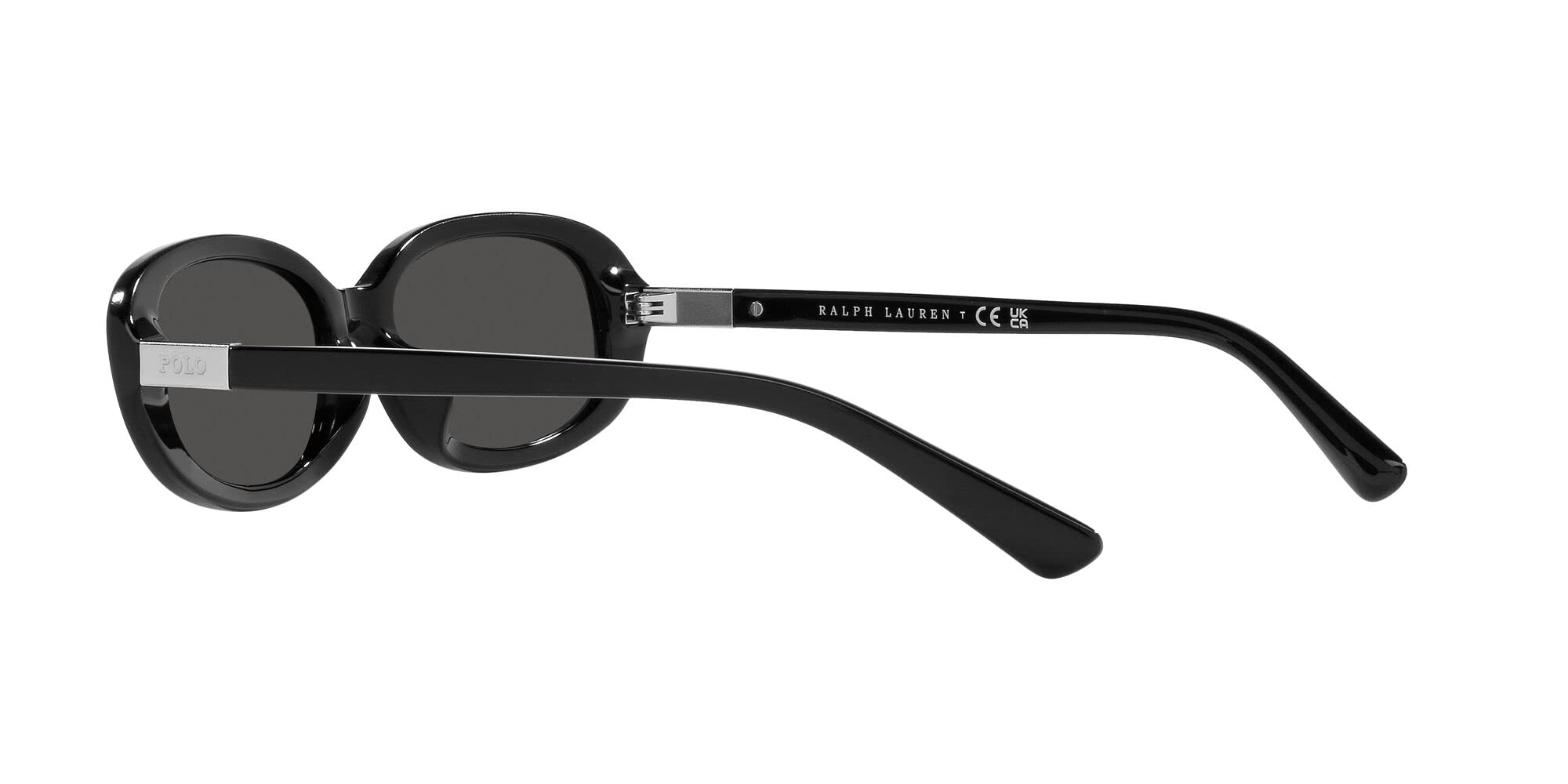 POLO RALPH LAUREN Womens Ph4198u Universal Fit Oval Sunglasses, Shiny Black/Dark Grey, 53 mm