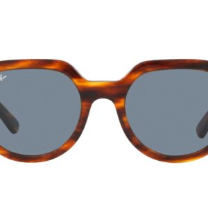 Ray-Ban RB4399 Gina Square Sunglasses, Striped Havana/Blue, 51 mm