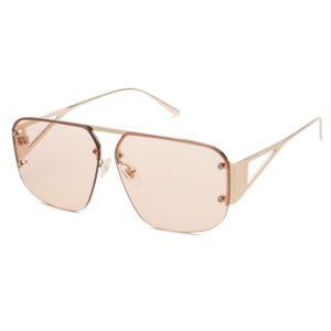 SOJOS Trendy Aviator Sunglasses Mens Womens Retro Metal Rimless Frame Shades Lentes De Sol Para Mujer SJ1192 Brown