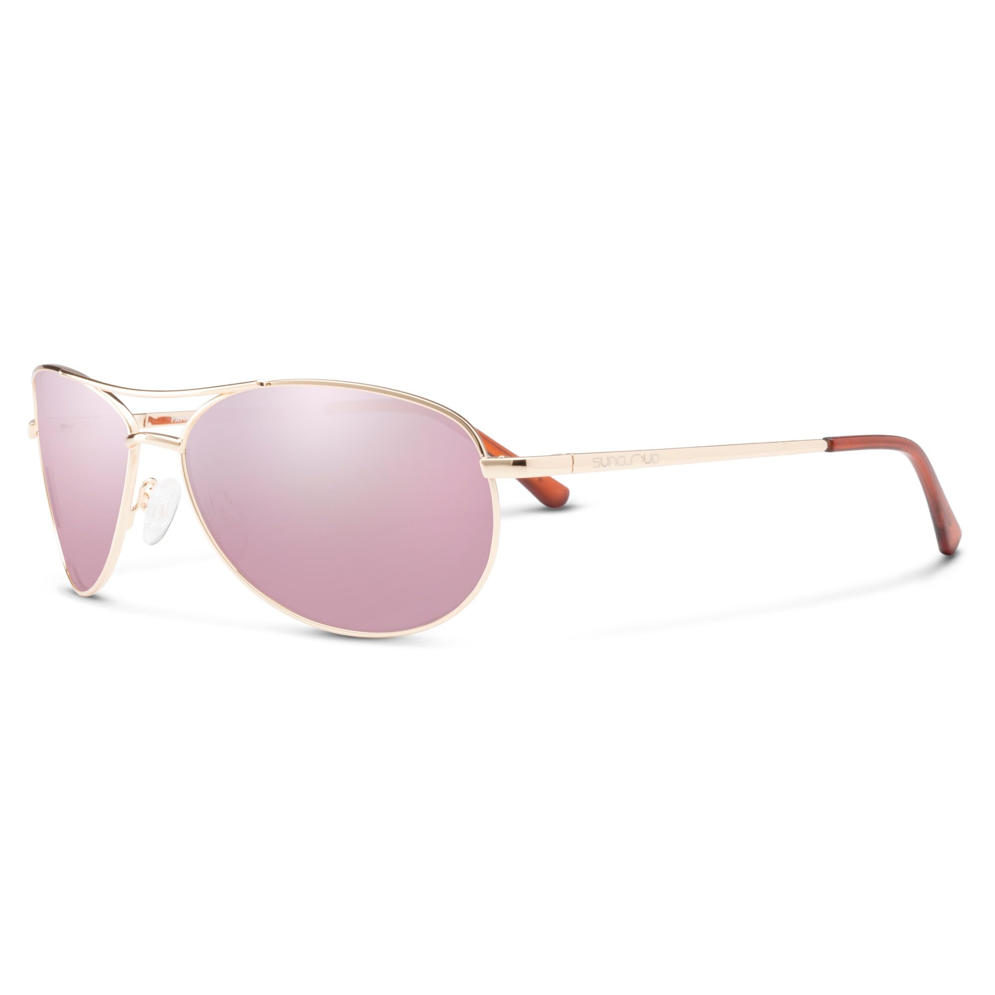 Suncloud Patrol Polarized Sunglasses – 100% UV Protection – Comfortable Fit, Trendy Design – for Men & Women – Rose Gold + Polarized Pink Gold Mirror Lenses