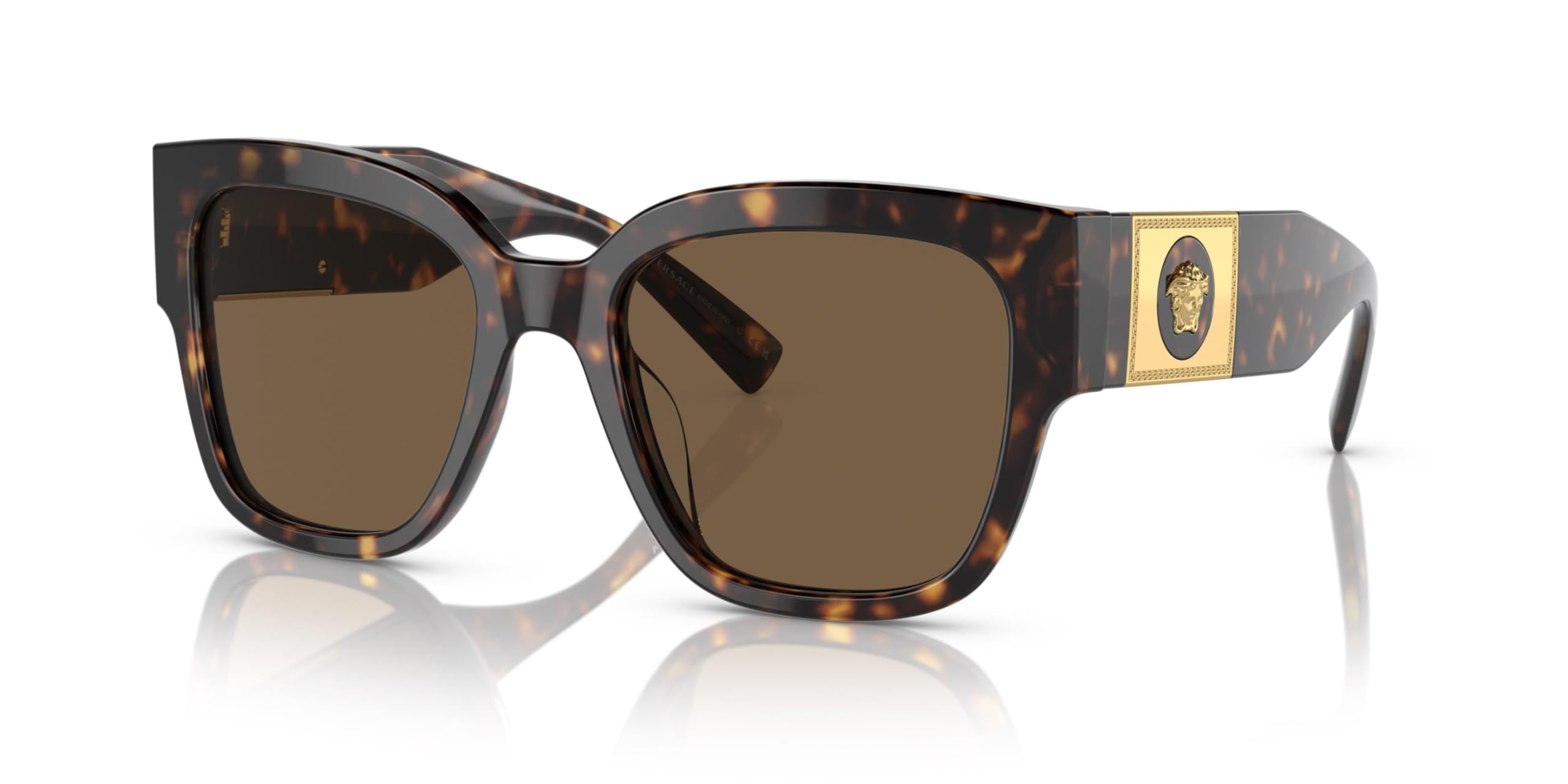 Versace VE 4437U 108/73 Havana Plastic Square Sunglasses Brown Lens