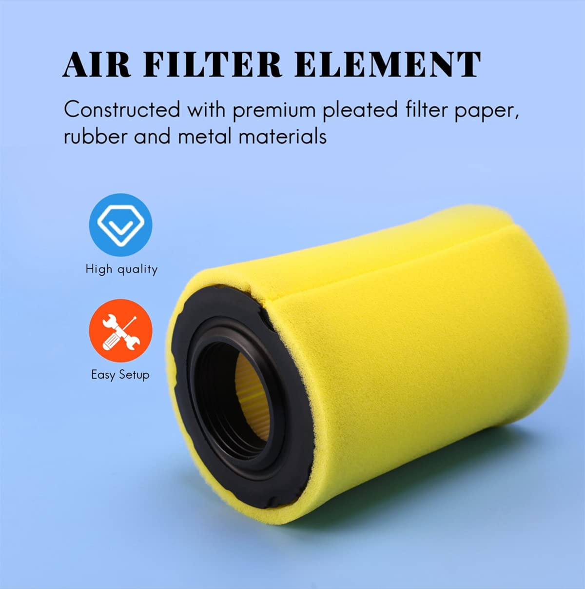 2 Pack 796031 Air Filter Replace for Briggs Stratton 992376 590825 591334 594201 Air Cleaner Cartridge with 797704 Pre Filter Fits Lawn Mower Air Cleaner Element