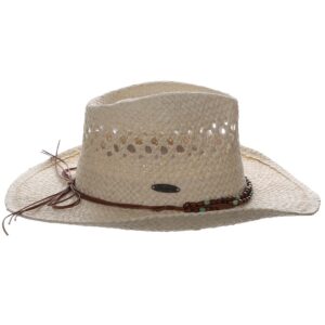 Panama Jack Drifter Sun Hat - Toyo Straw, 3 1/4" Shapeable Brim (Natural)