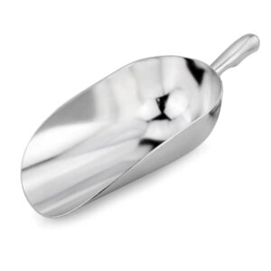 New Star Foodservice 538161 One-Piece Cast Aluminum Round Bottom Bar Ice Flour Utility Scoop, 38-Ounce, Silver (Hand Wash Only)