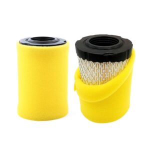 2 Pack 796031 Air Filter Replace for Briggs Stratton 992376 590825 591334 594201 Air Cleaner Cartridge with 797704 Pre Filter Fits Lawn Mower Air Cleaner Element