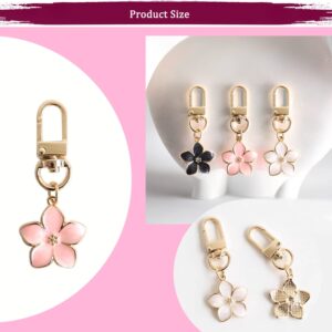 AGEN KGEN Cute Flower keychains for Women, Aesthetic Keychain Charms, Bag ＆ Purse Charms for Handbags ＆ Backpacks Accessories (Flowers-3Pcs)