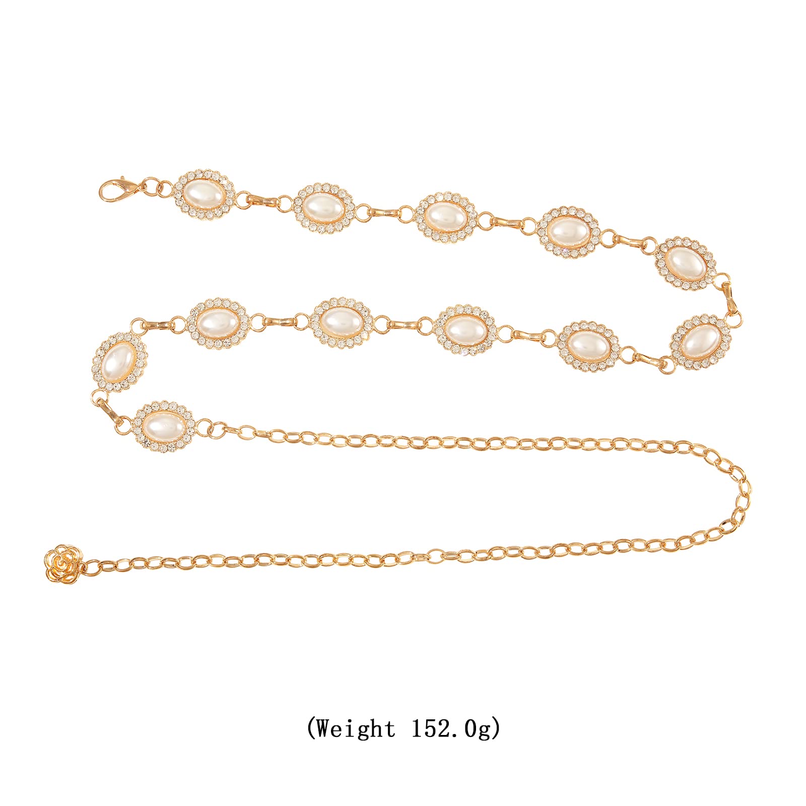 WELROG Metal Waist Chain Belt for Women - Pearls Gold Silver Chain Belts for Dresses Jeans