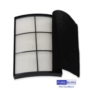 PUREBURG PECOMFIL Replacement Filter Kit Compatible with PureZone Breeze Tabletop Air Purifier PECOMPAP,2-Pack H13 HEPA + 4 Activated Carbon Pre-Filters