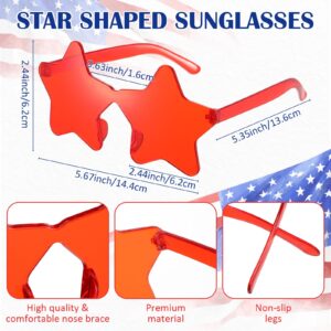 Xuhal 12 Pcs Star Shaped Sunglasses Bulk 4th of July Star Glasses Patriotic Glasses for Independence Day Party Favors