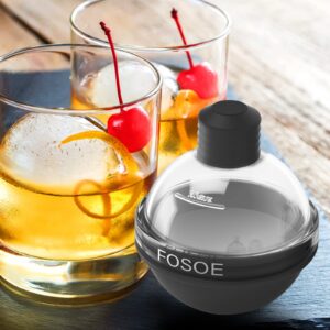 Silicone Ice Ball Molds for Whiskey - Set of 4 Round Makers with Lids for Cocktails, Bourbon, and Drinks