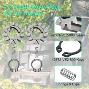 42661-VE2-800 Gears + 42672-VE2-800 Keys Springs & Clips Drive Wheel Kit for Honda HRR216/HRS216 Lawn Mower, Fits HRB216K4 HRB216K5 Models