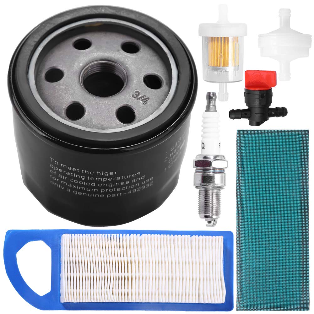 laffoonparts 97153 Air Filter Tune-up Kit Replacement for Brigs-Straton 698083 795115 14-17.5HP Engine Lawn Mower John Deere GY20573 LA115 LA105 LA110 LA100 L100 L105 L107 L108 Lawn Mower