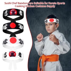 WANGDEFA 24 Pieces Japanese Headband Samurai Headband Ninja Headbands Ninja Warrior Headbands Sushi Chef Bandana for Karate Sports Cooking Kitchen Costume Supply