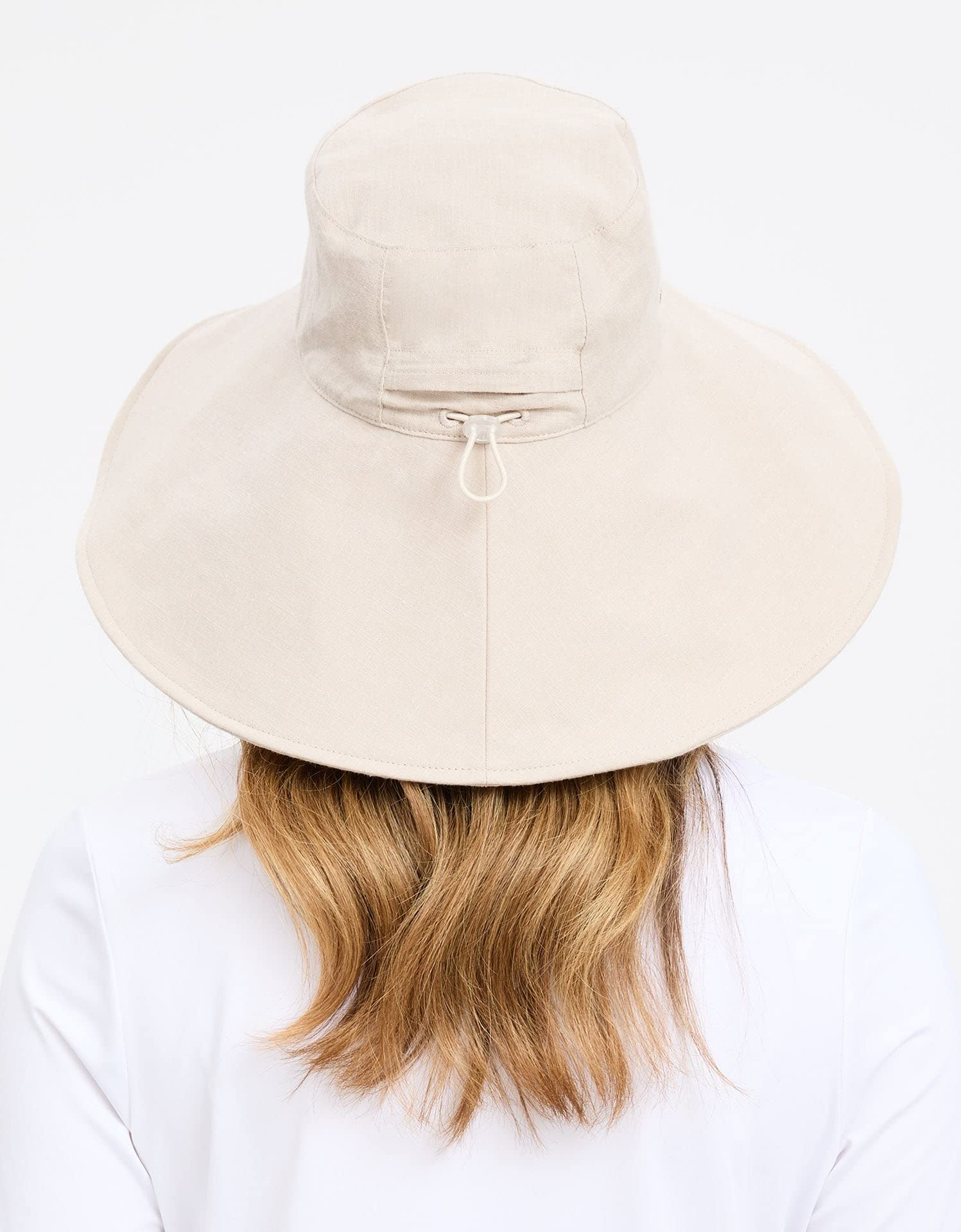 Solbari Ultra Wide Cotton Linen Hat - UPF50+ Packable UV Sun Protection Hat with Large Brim and Detachable Strap, Light Natural, Small - Medium