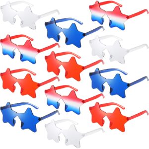 Xuhal 12 Pcs Star Shaped Sunglasses Bulk 4th of July Star Glasses Patriotic Glasses for Independence Day Party Favors