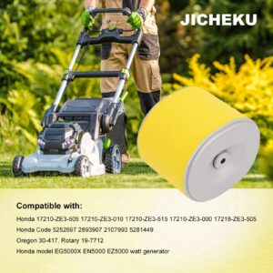 JICHEKU 17210-ZE3-505 Air Filter Compatible with Honda GX340 GX390 11HP 13HP GX240 8 HP and GX270 9 HP Engines Lawn Mower Replaces 17210-ZE3-010 17218-ZE3-505 17210-ZE3-000 (2Packs)