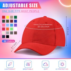 72 Pcs Plain Baseball Caps Bulk Blank Dad Hat Adjustable Back Strap Ball Caps Unisex Golf Hat Solid Color Snapback Cap for Men Women Sports (Multi-Colored)