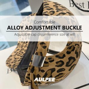 AULPEE Women's Baseball Cap,Low Profile Leopard Print Adjustable Hat,Vintage Baseball Hat (Dark Leopard)