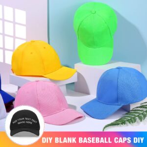 72 Pcs Plain Baseball Caps Bulk Blank Dad Hat Adjustable Back Strap Ball Caps Unisex Golf Hat Solid Color Snapback Cap for Men Women Sports (Multi-Colored)