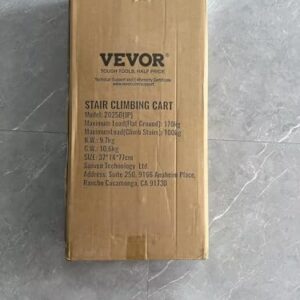 VEVOR Stair Climbing Hand Truck, Heavy-Duty Hand Cart Dolly 375 lbs Load Capacity, Foldable Stair Climber Hand Trucks with Adjustable Handle, All Terrain Cart for Stairs with 10 Wheels