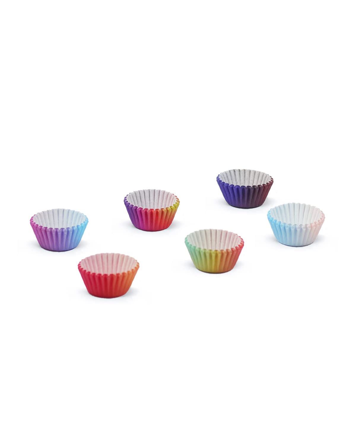 qiqee Mini Cupcake Liners Cupcake Cups 300-Count Food Grade Gradient Design Cupcake Papers Baking Cups Cupcake Wrappers(Small Size)