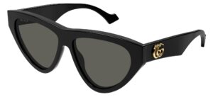 gucci women's generation cat eye sunglasses, black-black-grey, one size