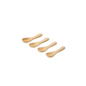 dakorn set of 4 handmade tiny wooden spoons, mini size 2.3", condiment spoons for sauces, salt, sugar, spices, dips, and more