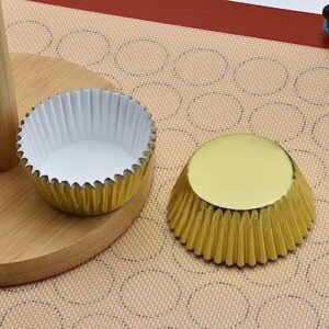 200 Pcs Gold Foil Cupcake Liners Standard Baking Cups Muffin Paper Cases