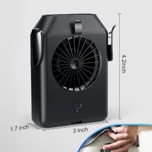 Stsase Portable Fan 10000mAh Rechargeable, Mini Waist Fan With Max 24H Working Time, 3 Speeds 5100RPM Strong Airflow Wearable Personal Clip Fan Belt Fan for Outdoor, Jobsite, Farms, Traveling, Fishing