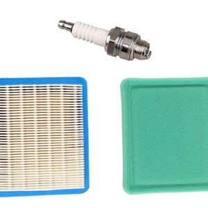 LEFITPA Replacement 491588S Air Filter Tune Up Kit Spark Plug for Champion for Briggs & Stratton 5121A 5121B 491435S RC12YC Fits Intek 5.5 thru 6.5 HP Engines