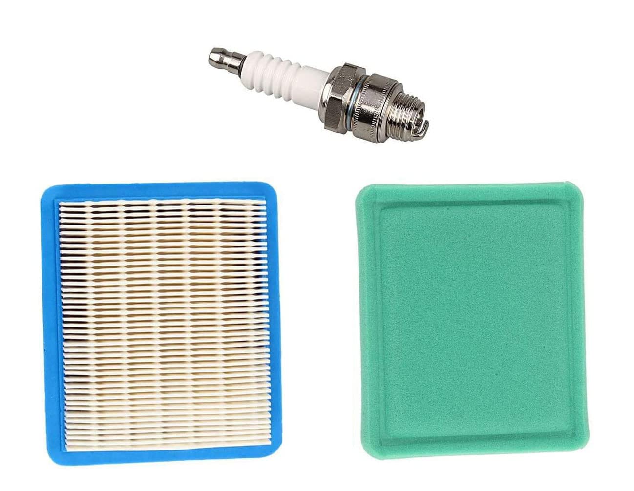 LEFITPA Replacement 491588S Air Filter Tune Up Kit Spark Plug for Champion for Briggs & Stratton 5121A 5121B 491435S RC12YC Fits Intek 5.5 thru 6.5 HP Engines