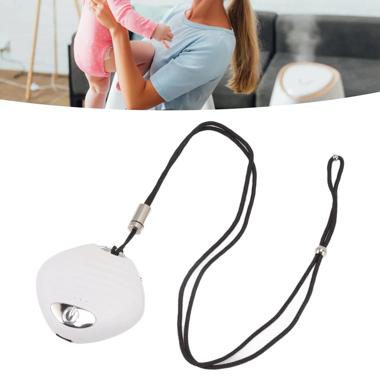 Zerodis Air Purifier Necklace, 5V Portable Ionizer Rechargeable Ion Air Purifier Simple to Use Air Filter Device Necklace Purifier for Home Car with USB Cable 2x2x0.6inch