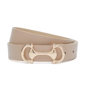 wantess women belts for jeans dresses skinny waist belt with gold buckle thin belts for ladies beige small