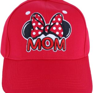 Disney Womens Minnie Mouse Mom Fan Baseball Hat (Red)