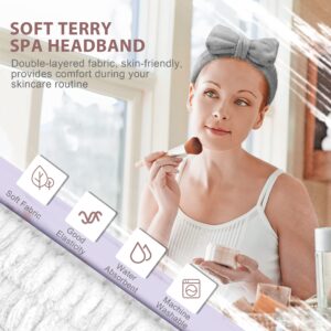 Crosize 7 Pack Headband and Wristband Set for Women - Spa Skin Care Terry Cloth Headbands and Towels for Makeup, Facial Care