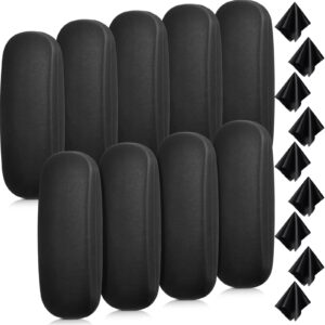 mepase 9 pack black hard shell eyeglasses cases sunglasses case eyeglass case glasses case with eyeglass cloth for men women