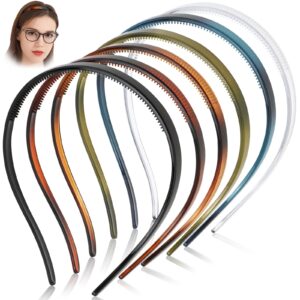 TOBATOBA 6Pcs Flex No Pressure Headbands No Headache Headbands for Women with Glasses, Comfortable Plastic Headbands with Teeth, Fashion Skinny Headbands Non Slip, Hair Accessories for Women Girls