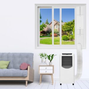 Estoder Portable Air Conditioner Window Vent Kit with 5.9" Exhaust Hose (Length Up To 79”), Universal Portable AC Duct Kit with Coupler, Adjustable Window Seal for Sliding Vertical & Horizontal Window