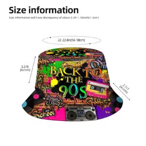 90s Outfit for Women Men, Fashion Retro 90s Bucket Hat Outdoor Packable Sun Cap Rave Accessories Fisherman Hats for Women Men