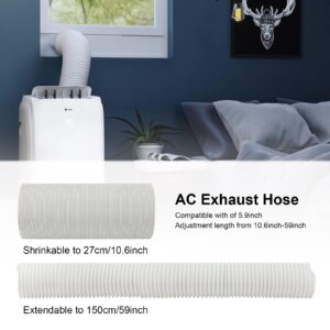 Portable AC Window Vent Kit with 5.9” Exhaust Hose Universal Window Seal Kit for Portable Air Conditioner, Adjustable Portable AC Windows Vent Kit for Sliding Horizontal and Vertical Window