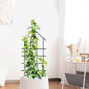 ARIFARO 24'' Metal Garden Trellis for Climbing Plants, Indoor/Outdoor Sturdy Plant Trellis for Potted Plants,House Plants, Climbing Vines, Pack of 4, Black