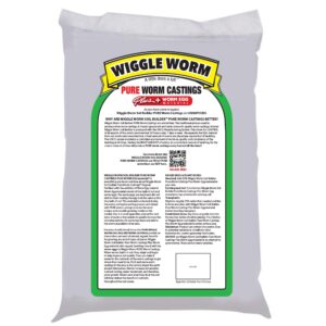 WIGGLE WORM Castings Plus Worm Egg Material, 40-Pounds - Fertilizer for Houseplants, Vegetables, and More - Earthworm Castings to Help Improve Soil Fertility and Aeration