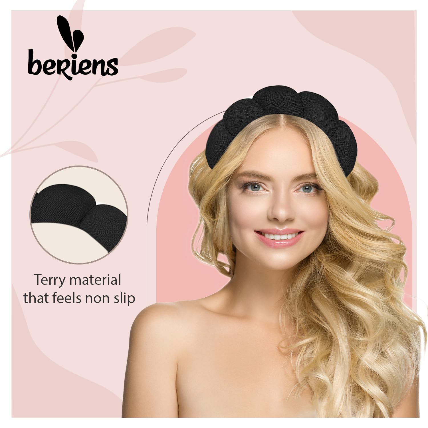 BERIENS Spa Headband - Make up headband - Black