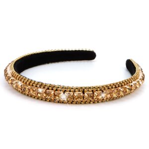 wecoe coffee rhinestone headband - shine bright like a diamond - perfect for weddings, homecoming prom, birthday, parties, and daily wear - great gift for women and girls!