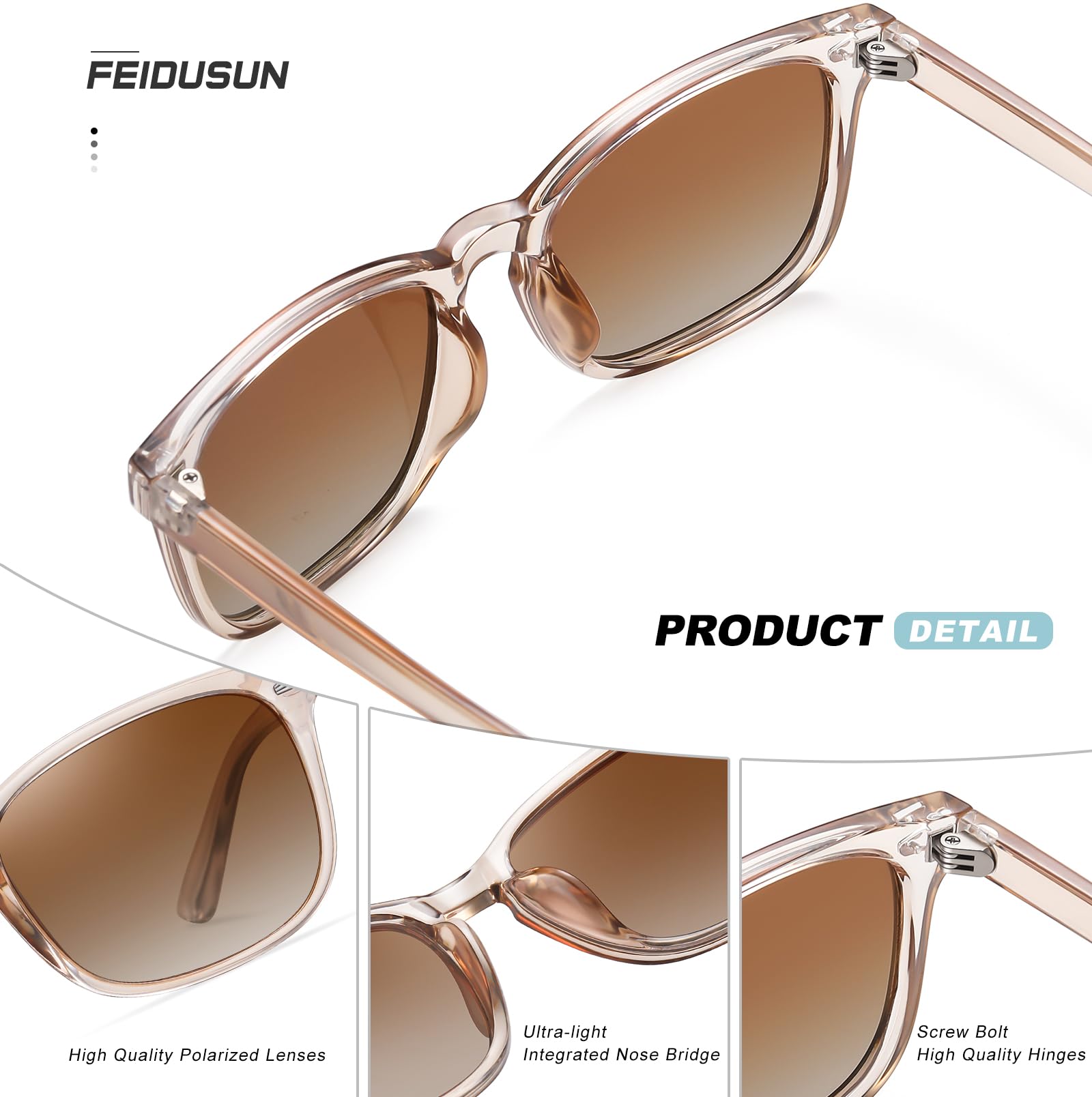 FEIDUSUN Polarized Sunglasses for Women and Men Classic Trendy Sun Glasses with UV Protection