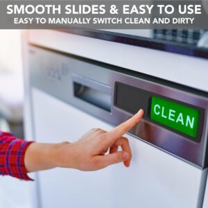 Premium Clean Dirty Dishwasher Magnet, Dirty Clean Sign for Dishwasher Easy to Read and Strong Slide for Changing Signs, Heavy Duty Magnet with Optional Stickers (Red & Green (Black))