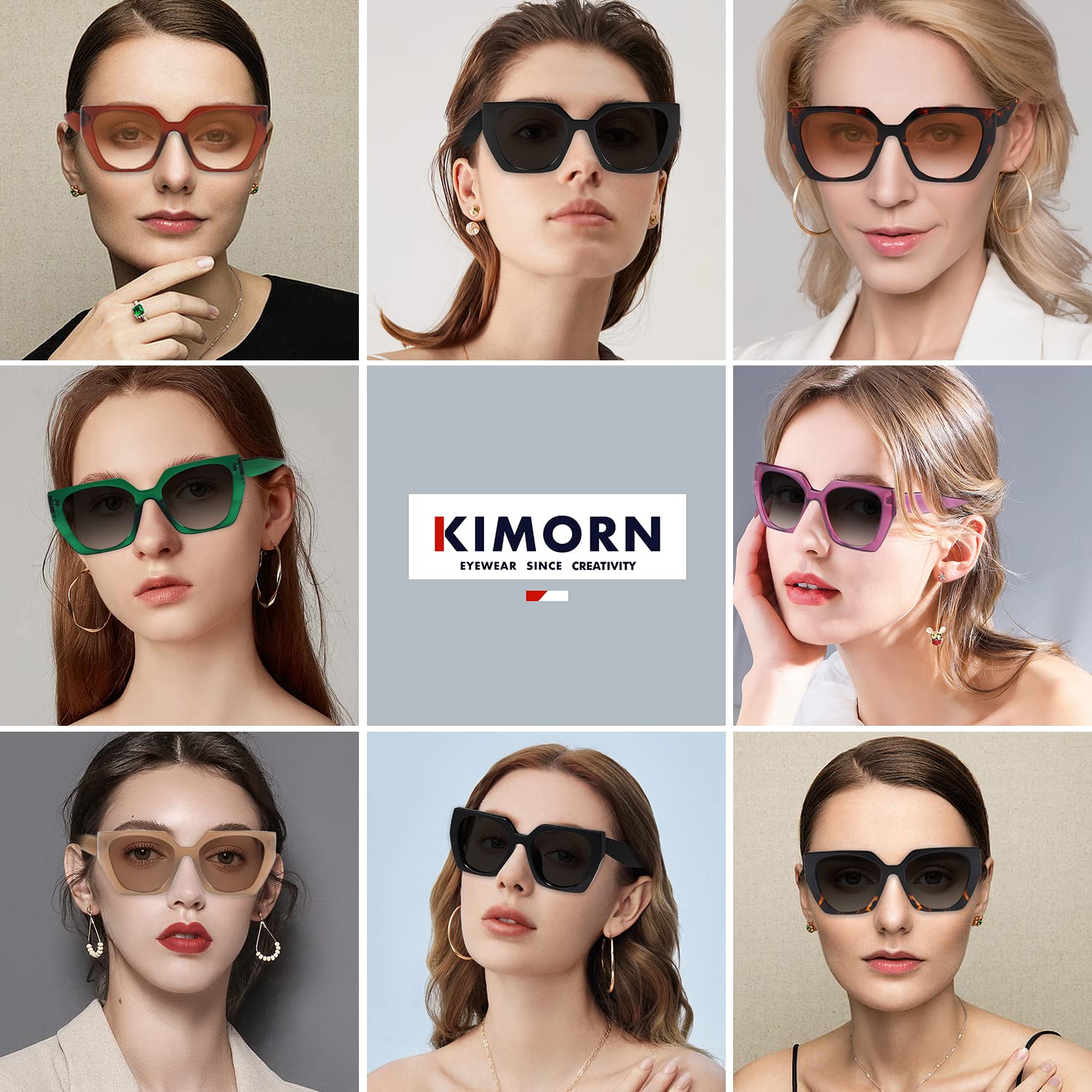 kimorn Sunglasses Womens and Men Trendy Retro Trendy Sun Glasses K1354 (Black+Camel Frame Brown Lens)